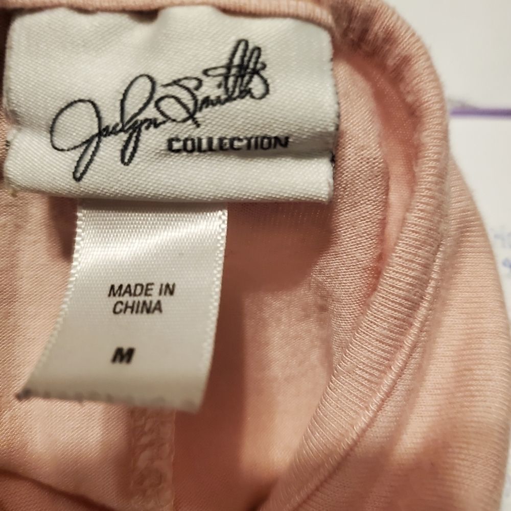 Jaclyn Smith Pink Draped Neckline Blouse Medium - Picture 4 of 6